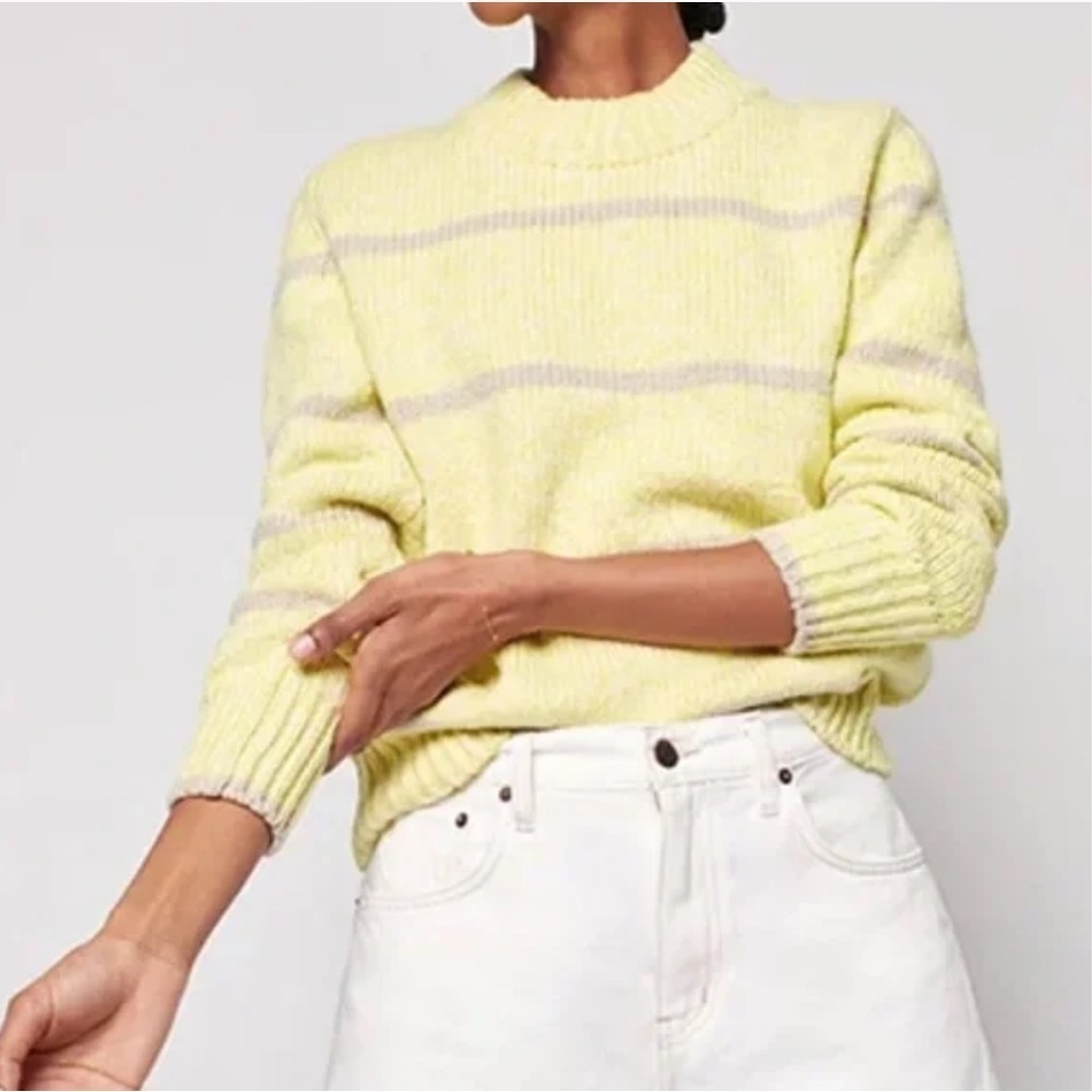 Faherty Brand Limeaid Stripe Painted Crewneck Sweater Size XS